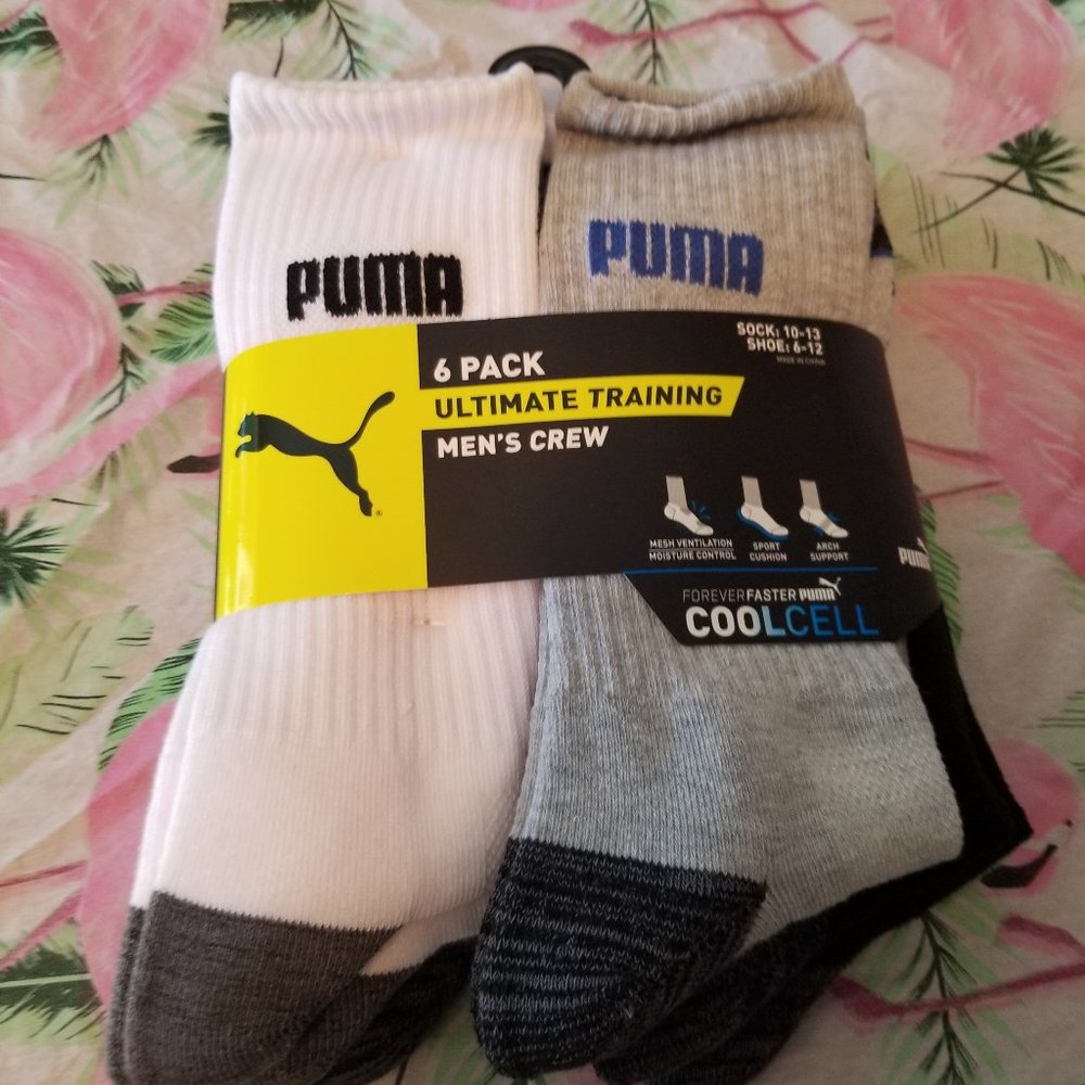 Puma Men's Crew Socks NWT 2 for 22 Bundle Large